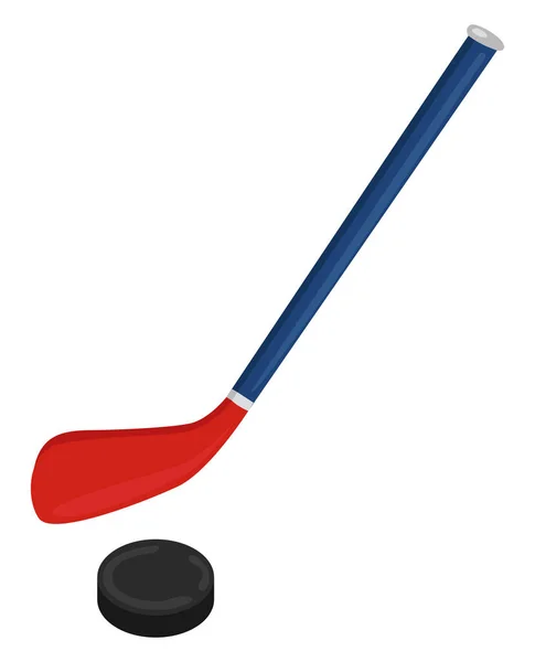 Hockey Stick Puck Illustration Vector White Background — 스톡 벡터