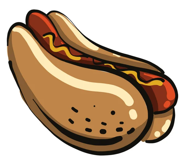 Sehr Schmackhafter Hotdog Illustration Vektor Auf Weißem Hintergrund — Stockvektor