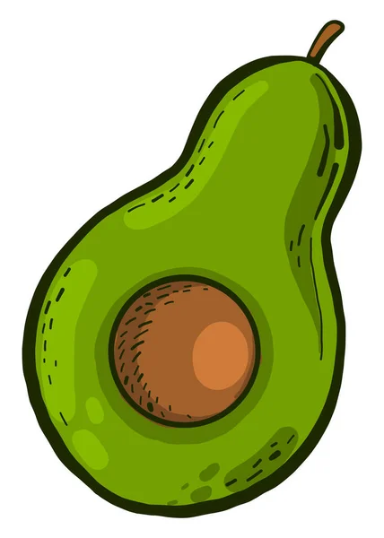 Aguacate Maduro Ilustración Vector Sobre Fondo Blanco — Vector de stock