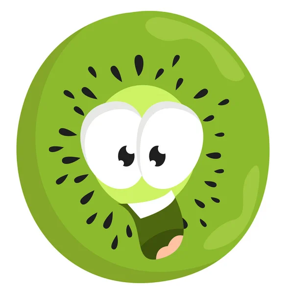 Scared Kiwi Fruit Illustration Vector White Background — Stock Vector