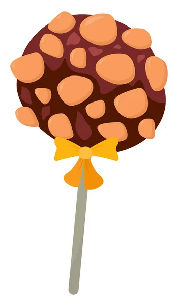 Chocolate Lolipop Illustration Vector White Background — Stock Vector