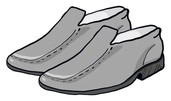 灰色の靴 イラスト 白い背景のベクトル — ストックベクタ
