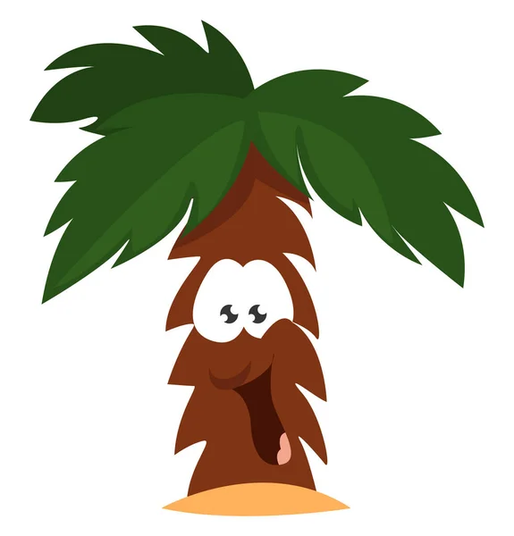 Palmera Feliz Ilustración Vector Sobre Fondo Blanco — Archivo Imágenes Vectoriales