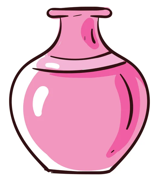 Pink Fedt Vase Illustration Vektor Hvid Baggrund – Stock-vektor