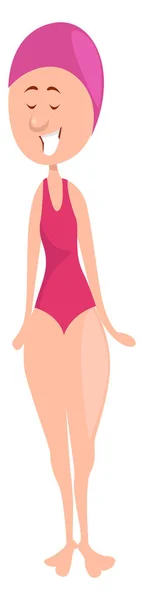 Chica Traje Baño Ilustración Vector Sobre Fondo Blanco — Archivo Imágenes Vectoriales