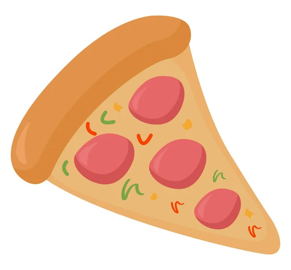 Pizza Skiva Illustration Vektor Vit Bakgrund — Stock vektor