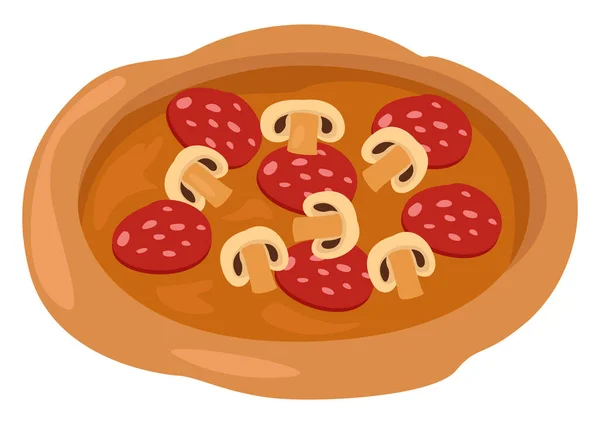 Leckere Pizza Illustration Vektor Auf Weißem Hintergrund — Stockvektor