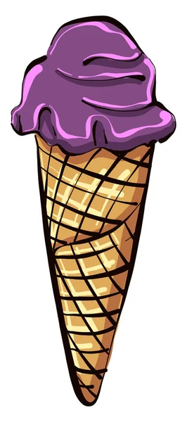 Purple Ice Cream Illustration Vector White Background — Stock Vector