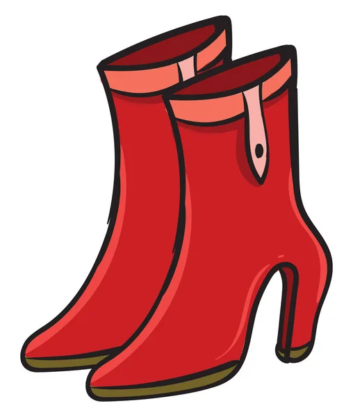 Red Boots Illustration Vector White Background — Stock Vector