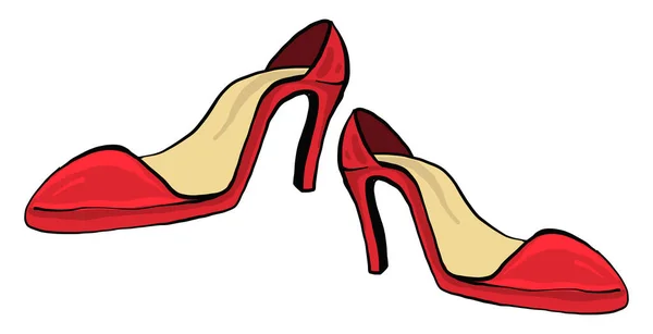 Chaussures Femme Rouge Illustration Vecteur Sur Fond Blanc — Image vectorielle