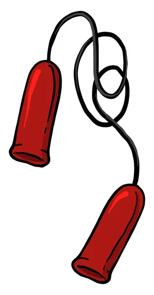 赤いロープ イラスト 白い背景のベクトル — ストックベクタ