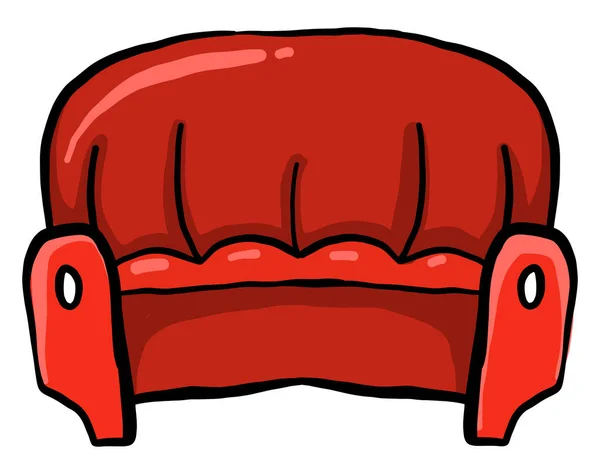 Rotes Sofa Illustration Vektor Auf Weißem Hintergrund — Stockvektor