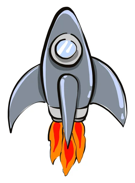 Raketschip Illustratie Vector Witte Achtergrond — Stockvector