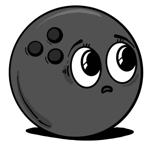 Smutná Bowlingová Koule Ilustrace Vektor Bílém Pozadí — Stockový vektor