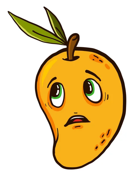 Triste Mango Ilustración Vector Sobre Fondo Blanco — Vector de stock