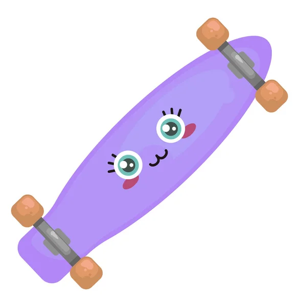 Lila Skateboard Illustration Vektor Vit Bakgrund — Stock vektor