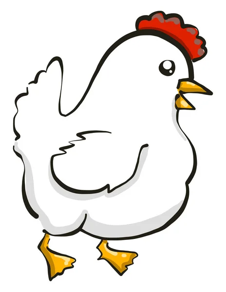 Poule Blanche Illustration Vecteur Sur Fond Blanc — Image vectorielle