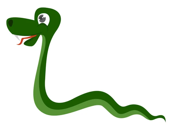 Serpente Verde Illustrazione Vettore Sfondo Bianco — Vettoriale Stock