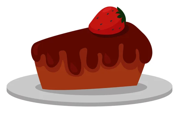Gâteau Aux Fraises Illustration Vecteur Sur Fond Blanc — Image vectorielle
