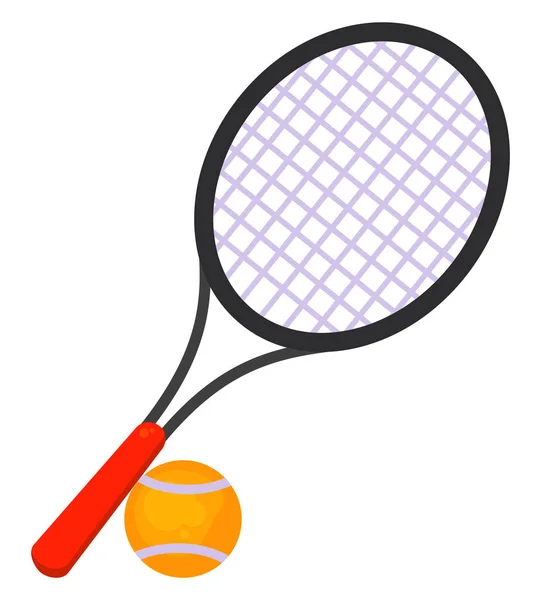 Raquette Tennis Avec Balle Illustration Vecteur Sur Fond Blanc — Image vectorielle