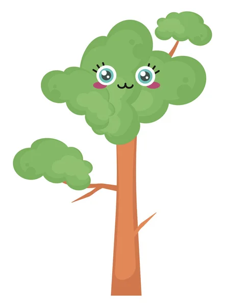 Arbre Avec Visage Illustration Vecteur Sur Fond Blanc — Image vectorielle