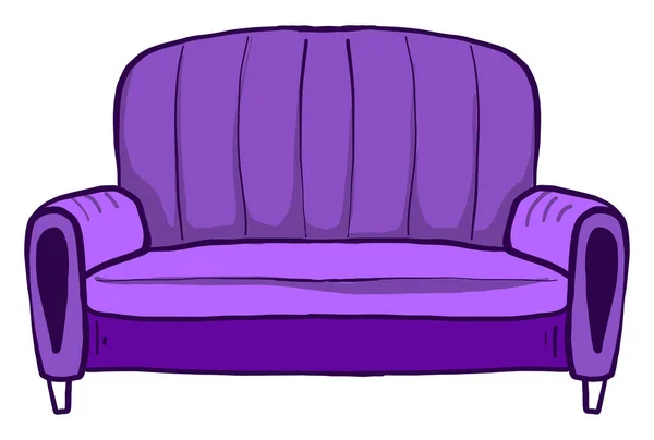 Lila Sofa Illustration Vektor Auf Weißem Hintergrund — Stockvektor