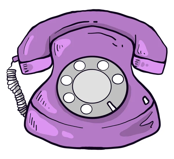 Lila Telefon Illustration Vektor Vit Bakgrund — Stock vektor