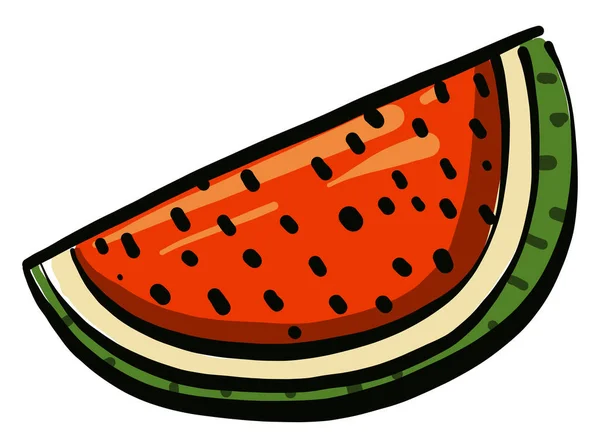 Watermeloen Stuk Illustratie Vector Witte Achtergrond — Stockvector