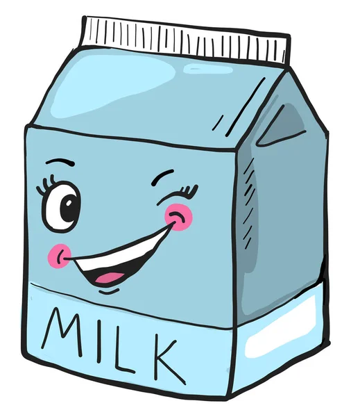 Χαρούμενο Γάλα Εικονογράφηση Διάνυσμα Λευκό Φόντο — Διανυσματικό Αρχείο