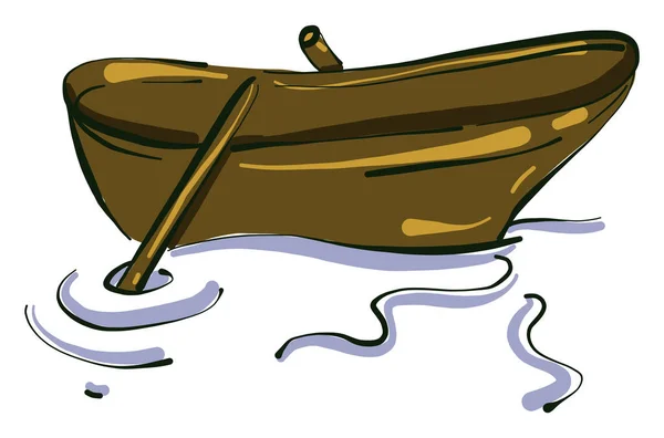 木製ボート イラスト 白い背景のベクトル — ストックベクタ