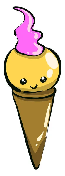 Glace Jaune Illustration Vecteur Sur Fond Blanc — Image vectorielle