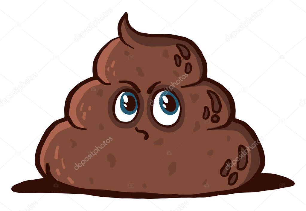 Angry little poop,illustration,vector on white background