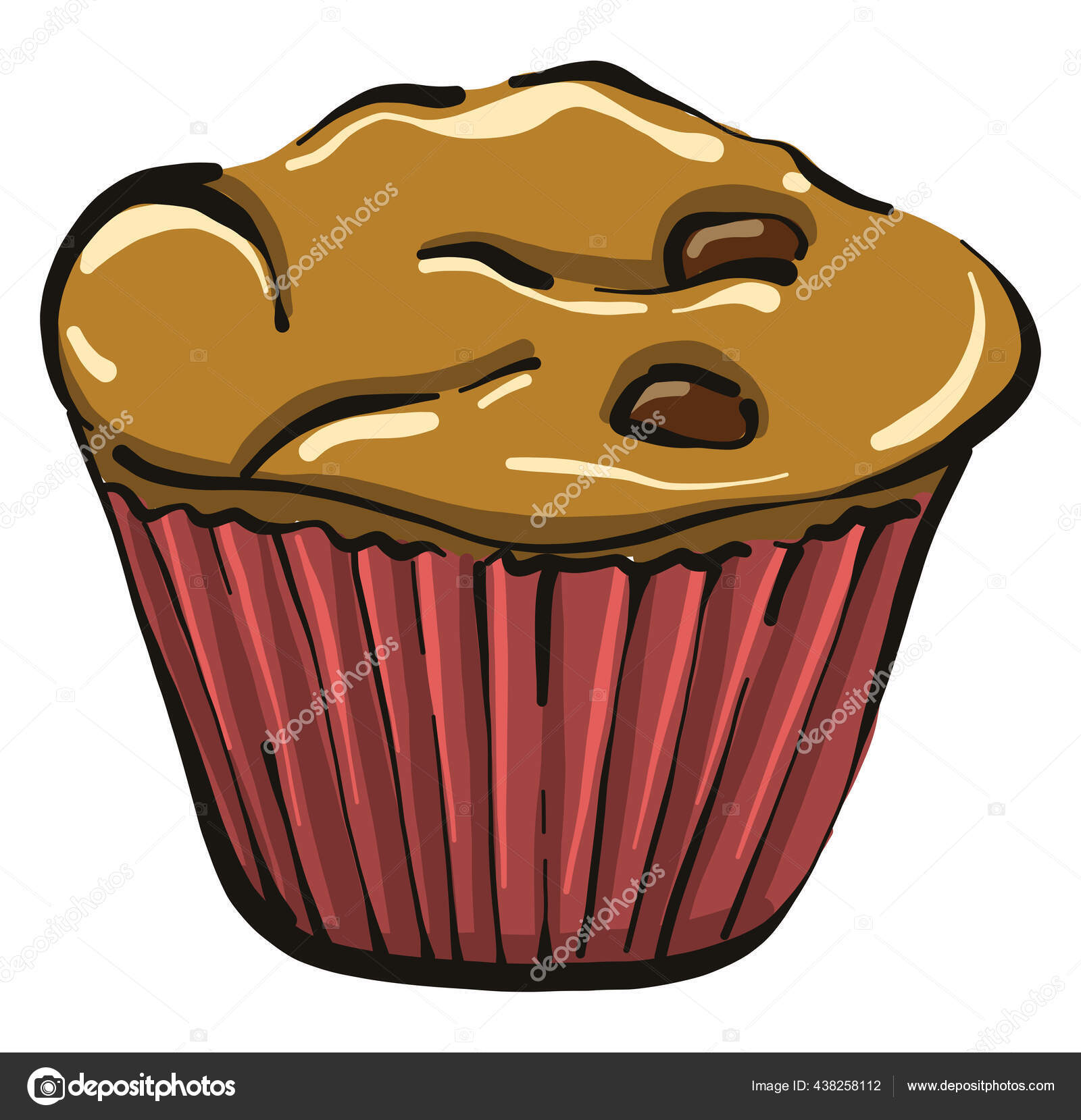 Como Desenhar Um Cupcake De Chocolate Com Um Rosto Bonito Para