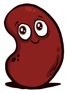 Tatmin olmuş fasulye, illüstrasyon, beyaz arkaplan üzerinde vektör.