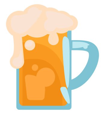 Yarım litre bira, illüstrasyon, beyaz arka planda vektör..