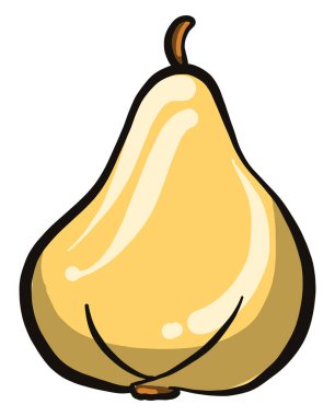 Büyük sarı armut, illüstrasyon, beyaz arkaplanda vektör.