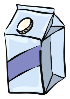 Kutudaki süt, illüstrasyon, beyaz arkaplan üzerindeki vektör.