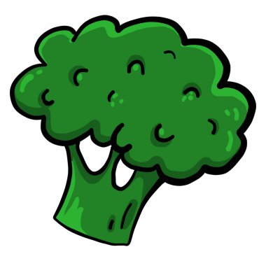 Lezzetli brokoli, illüstrasyon, beyaz arka planda vektör..
