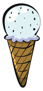Lezzetli dondurma, illüstrasyon, beyaz arka planda vektör..