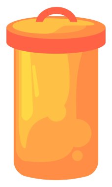 Sarı çöp kutusu, illüstrasyon, beyaz arkaplan üzerindeki vektör.