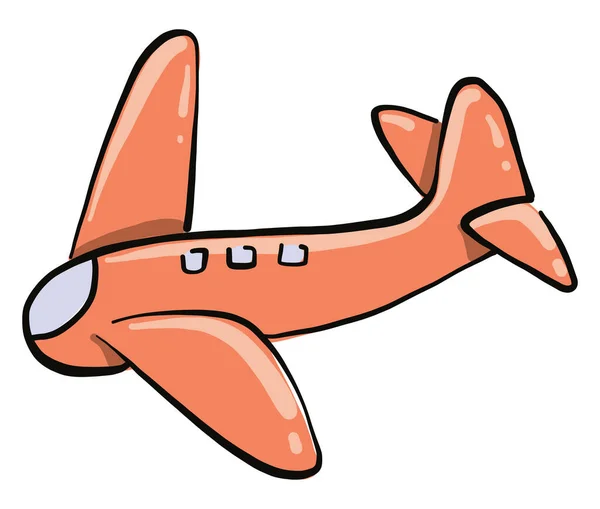 Orange Airplane Illustration Vector White Background — Stock Vector
