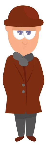 Homme Manteau Rouge Illustration Vecteur Sur Fond Blanc — Image vectorielle