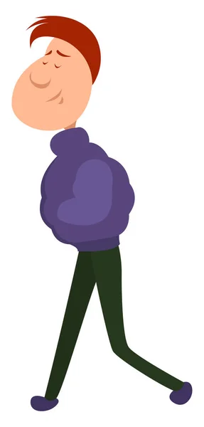 穿着紫色夹克的男孩 白色背景上的矢量 — 图库矢量图片