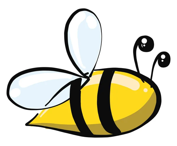 Маленькая Желтая Пчела Иллюстрация Вектор Белом Фоне — стоковый вектор