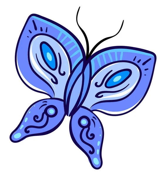 Blauer Schmetterling Illustration Vektor Auf Weißem Hintergrund — Stockvektor