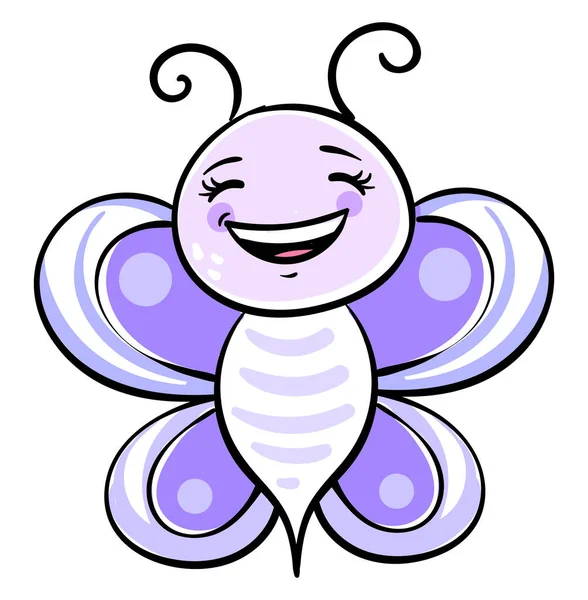 Фиолетовая Бабочка Иллюстрация Вектор Белом Фоне — стоковый вектор