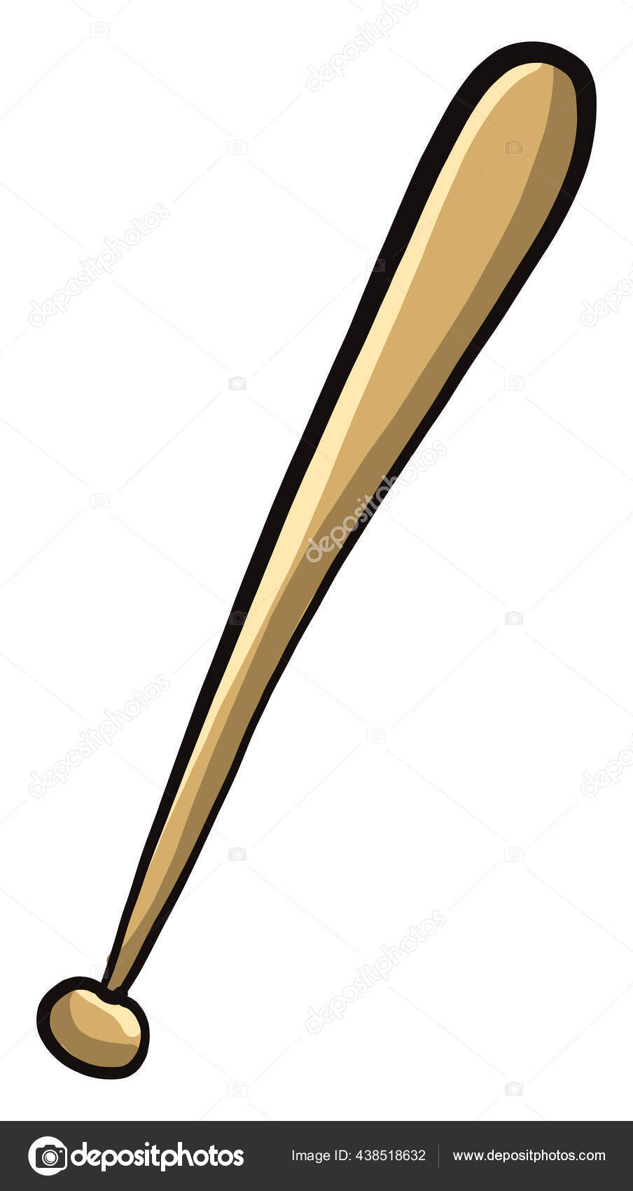 Baseball Bat Illustration Vector White Background Stock Vector Image by