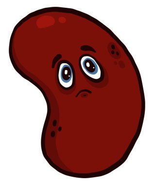 Üzgün fasulye, resimleme, beyaz arkaplan üzerinde vektör.