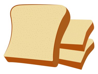 Tost ekmeği, illüstrasyon, beyaz arkaplan üzerindeki vektör.