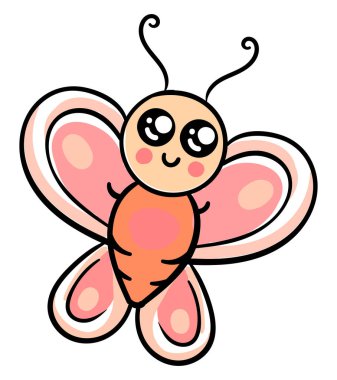 Bebek kelebeği, illüstrasyon, beyaz arka planda vektör.